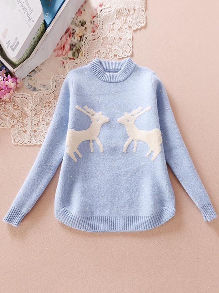 Ericdress Korean Giraffe Print Sweater
