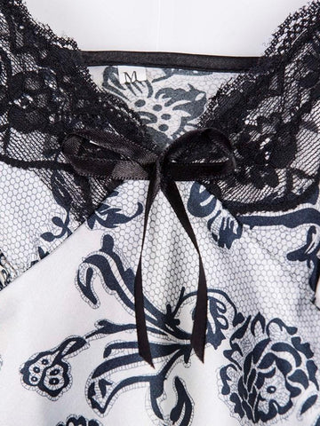 Ericdress Floral Satin Pajama Camisole Short Sets Nightwear