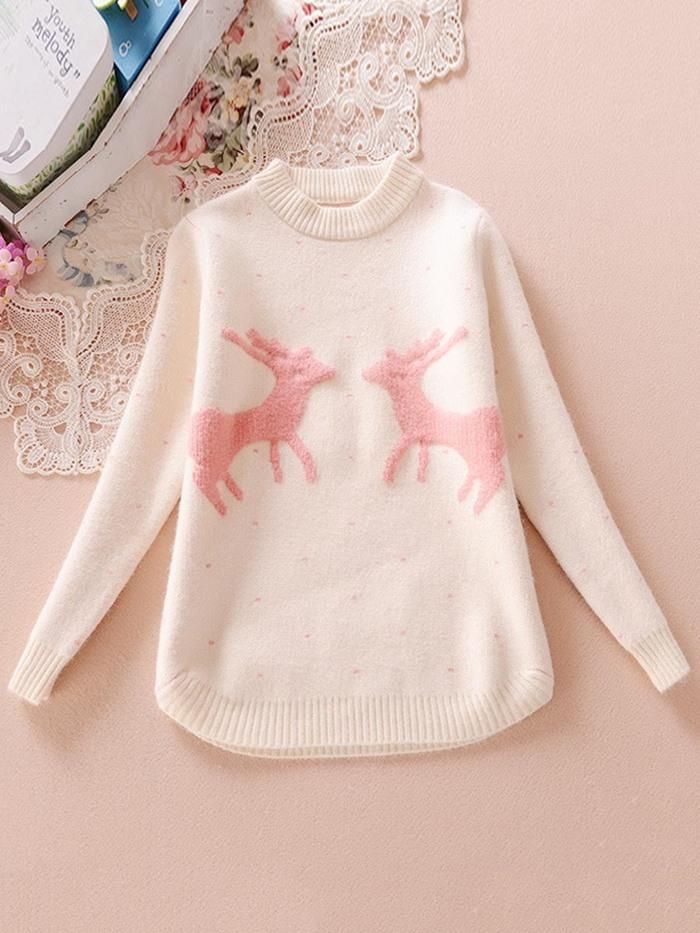 Ericdress Korean Giraffe Print Sweater