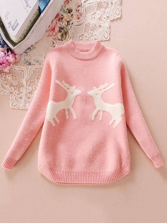 Ericdress Korean Giraffe Print Sweater